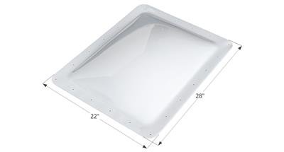 Icon Skylight 4" Bubble Type Rectangular White Opening 18" x 24" - Young Farts RV Parts