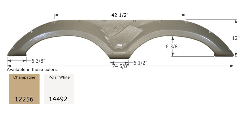 Icon Technologies 12256 - Keystone Tandem Fender Skirt Champagne FS2256 - Young Farts RV Parts