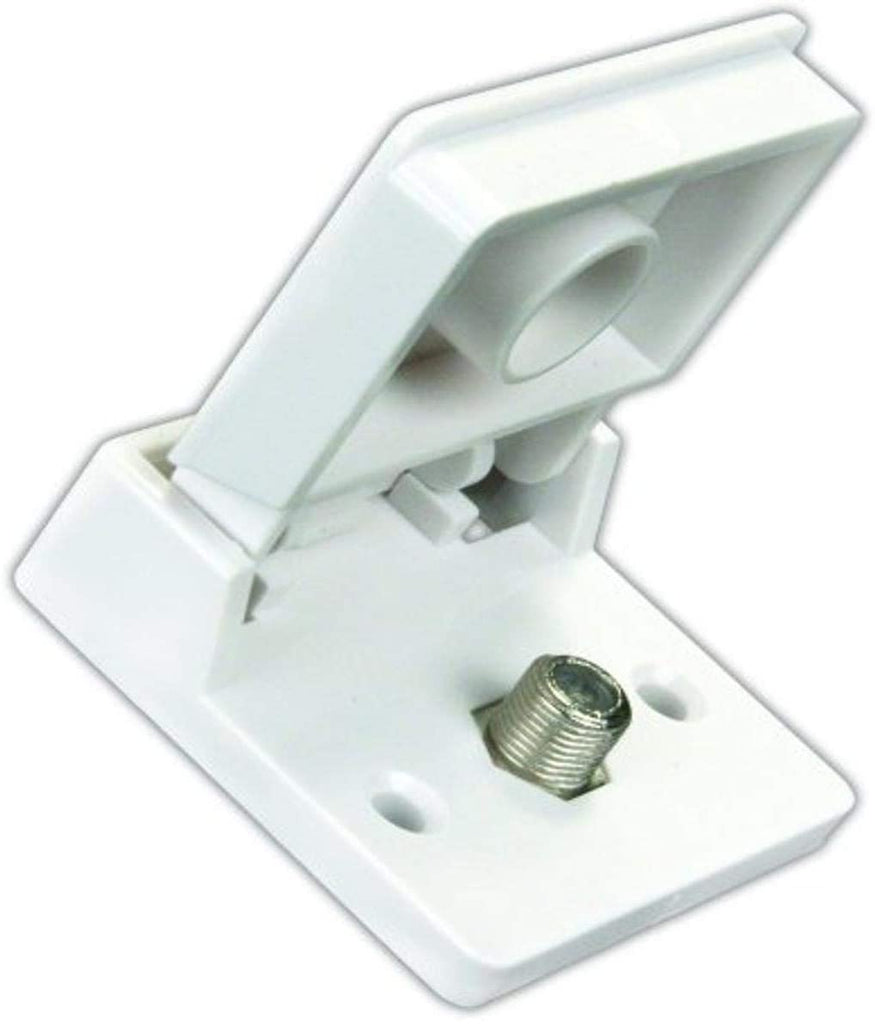 JR Products 47755 Polar White Exterior Weatherproof TV Jack - Young Farts RV Parts