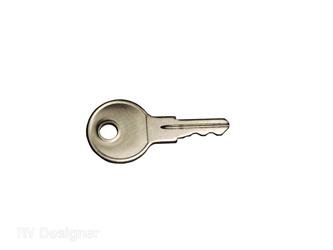 Key RV Designer L200 Replacement Key Code 751; Use With Baggage Cam Hatch Lock - Young Farts RV Parts