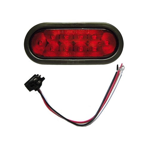 KIT REAR LIGHT OVAL 6" RED - Young Farts RV Parts