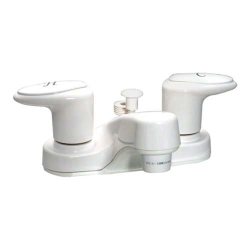 LAVATORY FAUCET 4" 2KNOBS WHT - Young Farts RV Parts