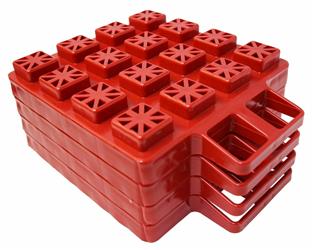 Leveling Block Valterra A10-0916 Stackers, Use to Level RV While Parked, Interlocking Blocks, Safe Up To 40000 Pound Gross Vehicle Weight, Red, Plastic, Set of 4 - Young Farts RV Parts