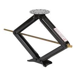 Leveling Jack Husky Towing 88124 Use To Stabilize RV Frame, Manual, Round Support Plate, 5000 Pound Weight Capacity, Scissor Type, Black Powder Coated, Set Of 2 - Young Farts RV Parts