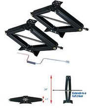 Load image into Gallery viewer, Leveling Jack Ultra-Fab Products 48-979002 Use To Provide Added Stability To Travel Trailers/ Fifth Wheel/ Horse And Cargo Trailers, Manual, 6500 Pound Weight Capacity, Extends From 4-3/4&quot; To 24&quot; Height, Scissor Type, Black Powder Coated, With E-Z Grip Cr - Young Farts RV Parts