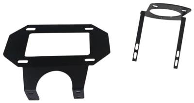 License Plate Bracket TrailFX JL07LP Textured Powder Coated, Black, Steel, Designed for Spare Tire & Wheel Mount - Young Farts RV Parts