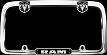 Load image into Gallery viewer, License Plate Frame Cruiser 11135 License Frame, Black Ram Logo, Polished, Chrome - Young Farts RV Parts