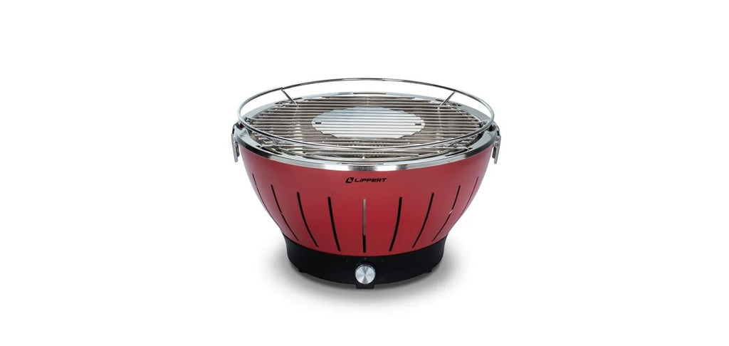 Lippert Component 2021106515 - Odyssey, Portable Grill 14.17" dia x 8.46" - Red - Young Farts RV Parts