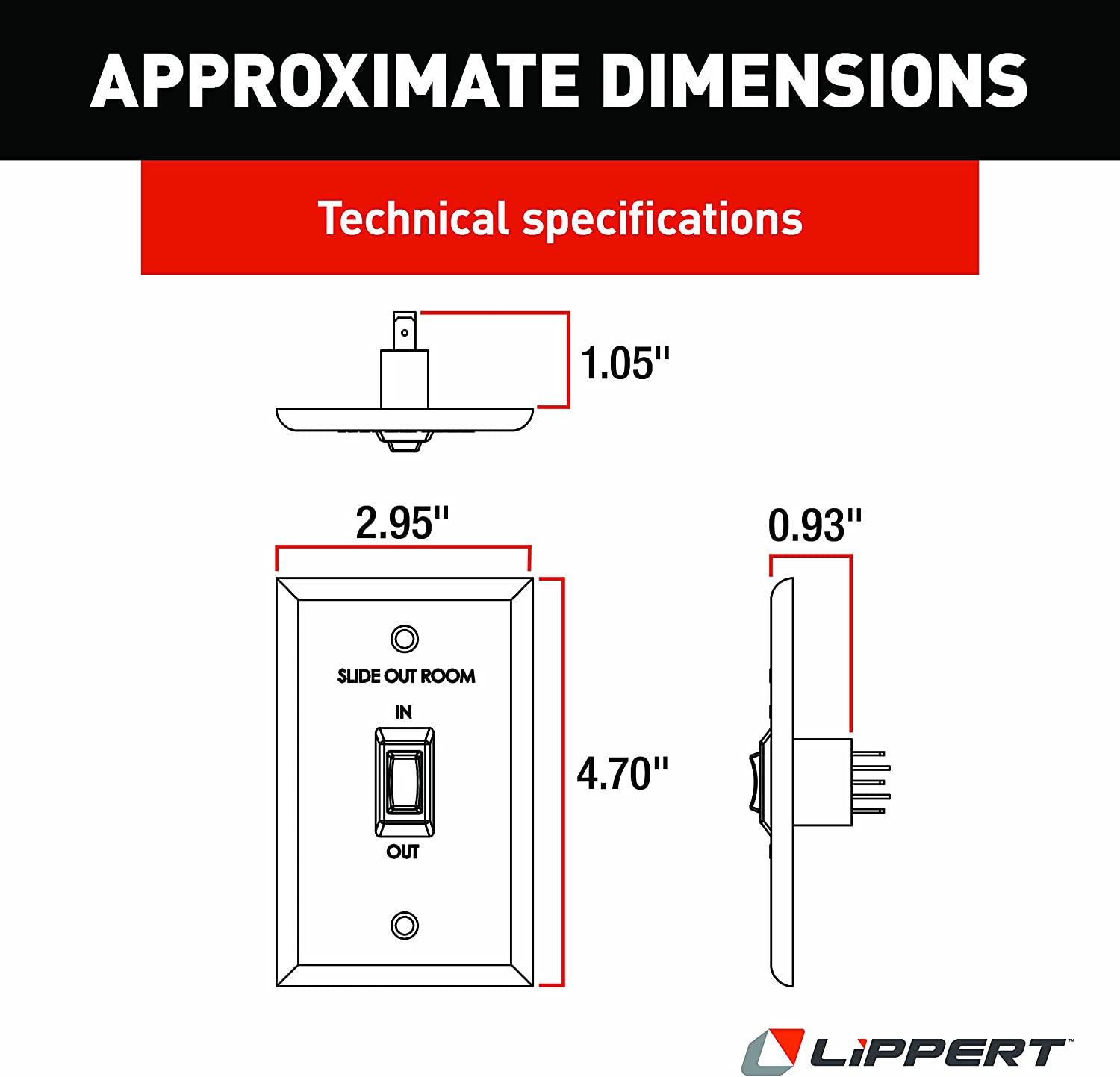 Lippert Components 225488 Interior in/Out Switch (Black) - Young Farts RV Parts