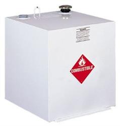 Liquid Transfer Tank Delta Consolidated 485000 Non-Flammable Liquids, 55 Gallon Capacity, Rectangular, 23-1/4" Length x 23-1/4" Width x 24" Height, Smooth, White, Steel - Young Farts RV Parts