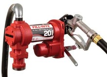 Load image into Gallery viewer, Liquid Transfer Tank Pump Fill Rite by Tuthill FR4210H Diesel/ Gasoline/ Kerosene/ E15/ Biodiesel Up To B20, Electric, 12 Volt DC, 20 Gallons Per Minute, 1&quot; Diameter x 12 Foot Length Hose, With Manual Nozzle, 1&quot; NPT Inlet x 1&quot; NPT Outlet, Cast Iron Constr - Young Farts RV Parts