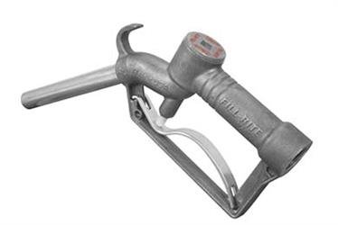 Liquid Transfer Tank Pump Nozzle Fill Rite by Tuthill FRHMN075S Manual, Used For Diesel/ Gasoline/ Kerosene, 50 PSI Working Pressure, 3/4" NPT Threads, Silver, Aluminum Nozzle/ Viton Seals And O-rings - Young Farts RV Parts