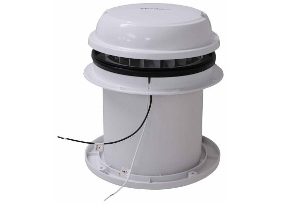 Maxxair 00-03812W - MaxxFan Dome Roof Vent with 12V fan 6" Diameter Manual Lift White - Young Farts RV Parts