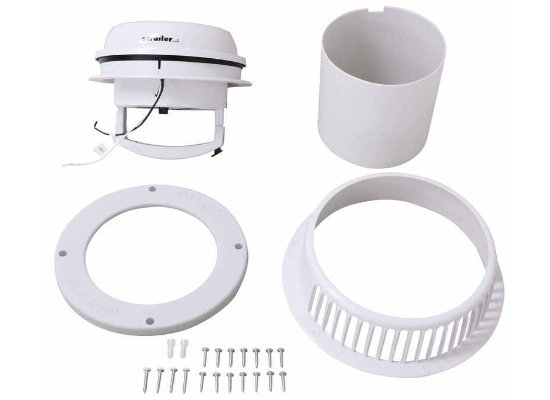 Maxxair 00-03812W - MaxxFan Dome Roof Vent with 12V fan 6" Diameter Manual Lift White - Young Farts RV Parts