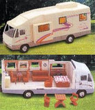 Model Vehicle Prime Products 27-0001 Class A Motor Home Toy, 15 Component Pieces, Removable Roof And Sides