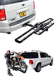 Motorcycle Carrier - Receiver Hitch Mount Ultra-Fab Products 48-979033 2" Receiver Mount; Holds 1 Motorcycle; Stationary; Pin And Clip; Non Folding; Powder Coated; Steel; 500 Pound Load Capacity - Young Farts RV Parts