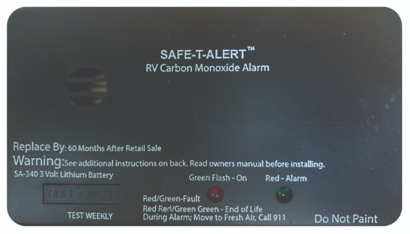 MTI Industries SA-340-BL - Sealed Battery Carbon Monoxide Alarm, Black - Young Farts RV Parts