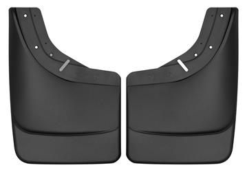 Mud Flap Husky Liner 56221 Custom Mud Guards ™, Direct-Fit, Set of 2, Contoured, Without Logo, Black, Thermoplastic - Young Farts RV Parts