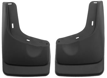 Mud Flap Husky Liner 56591 Custom Mud Guards ™, Direct-Fit, Set of 2, Contoured, Without Logo, Black, Thermoplastic - Young Farts RV Parts