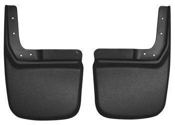 Mud Flap Husky Liner 57141 Custom Mud Guards ™, Direct-Fit, Set of 2, Contoured, Without Logo, Black, Thermoplastic - Young Farts RV Parts