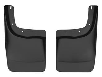 Mud Flap Husky Liner 57411 Custom Mud Guards ™, Direct-Fit, Set of 2, Contoured, Without Logo, Black, Thermoplastic - Young Farts RV Parts