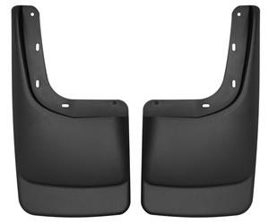 Mud Flap Husky Liner 57591 Custom Mud Guards ™, Direct-Fit, Set of 2, Contoured, Without Logo, Black, Thermoplastic - Young Farts RV Parts