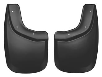 Mud Flap Husky Liner 57811 Custom Mud Guards ™, Direct-Fit, Set of 2, Contoured, Without Logo, Black, Thermoplastic - Young Farts RV Parts