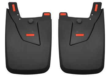 Mud Flap Husky Liner 59051 Custom Mud Guards ™, Direct-Fit, Set of 2, Contoured, Without Logo, Black, Thermoplastic - Young Farts RV Parts