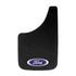 Mud Flap Plasticolor 000488R01 Easy-Fit Series, Universal 9" x 15", Set Of 2, Flat, Ford Logo, Black, Fiberglass Reinforced - Young Farts RV Parts