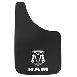 Mud Flap Plasticolor 000490R01 Easy-Fit Series, Universal 9" x 15", Set Of 2, Flat, Ram Logo, Black, Fiberglass Reinforced - Young Farts RV Parts