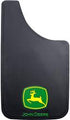 Mud Flap Plasticolor 000537R01 Universal 11" x 19", Set Of 2, Flat, True-Color John Deere Logo, Black, Fiberglass Reinforced, Screw On - Young Farts RV Parts