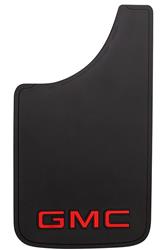 Mud Flap Plasticolor 000545R01 Easy-Fit Series, Universal 11" x 19", Set Of 2, Flat, White GMC Logo, Black, Fiberglass Reinforced - Young Farts RV Parts