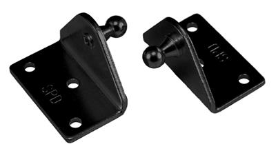 Multi Purpose Lift Support Bracket JR Products BR-1060 Used For Mounting Gas Lift Supports; L Shaped; Angled; 10 Millimeter Ball Stud; 3 Holes; Powder Coated; Black - Young Farts RV Parts