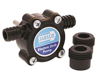 Multi Purpose Pump Jabsco 17215 - 0000 Use For Transferring Variety Of Fluids, Powered Drill Operated With 1/4" To 3/8" Chuck, 3.5 Gallon Per Minute, 1/2" Port, 3 - 5/16" Length x 3 - 1/2" Width x 2 - 3/16" Height, With 3/4" Garden Hose Port Adapter/ 1/4" x 40" P - Young Farts RV Parts