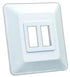 Multi Purpose Switch Faceplate JR Products 13615 Double Switch Opening; 1.125" x 0.550" (Switch Cutout); 3.375" x 3.812" (Outside Dimension); White - Young Farts RV Parts