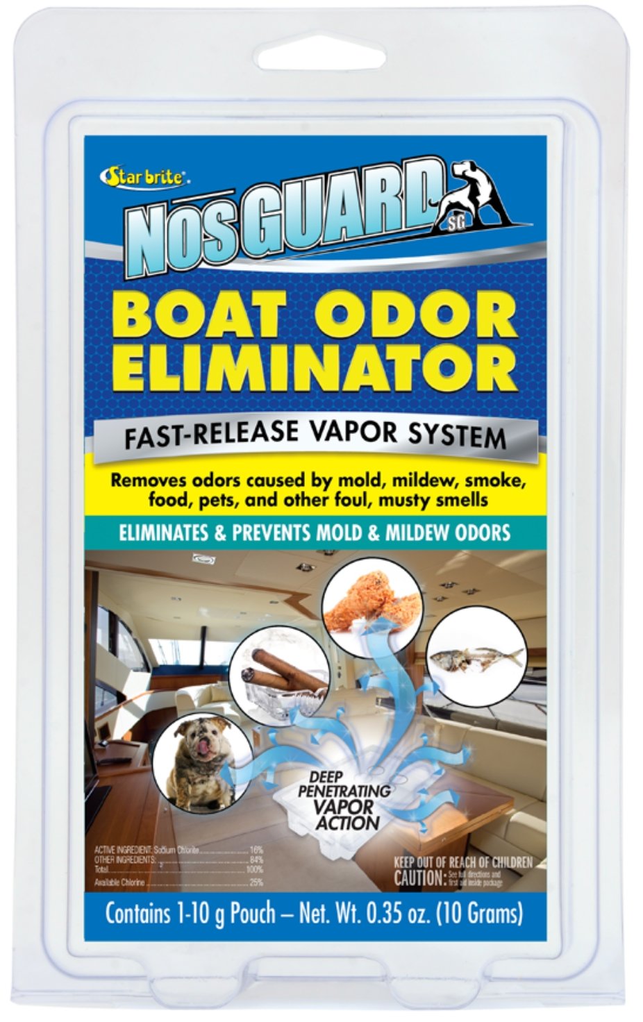 Odor Absorber Star Brite 089990 NosGUARD SG, 10 Gram Pouch, Hangable, Single, With English Language Package - Young Farts RV Parts