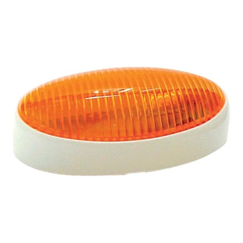 Optronics RVPL5A - RV Porch Utility Light - Incandescent - Oval - White Housing - Amber Lens - Young Farts RV Parts