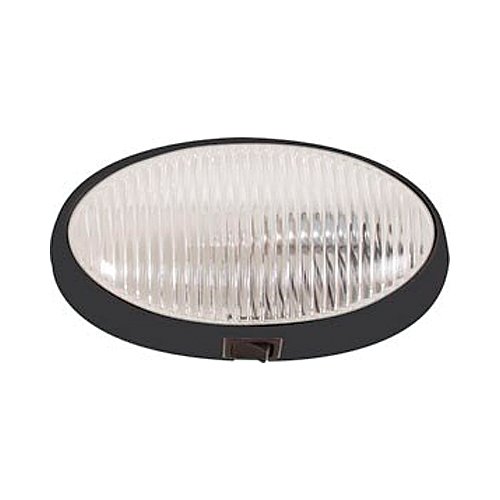 Optronics RVPL7CB - RV Porch Utility Light with Switch - Incandescent - Oval - Black Housing - Clear Lens - Young Farts RV Parts