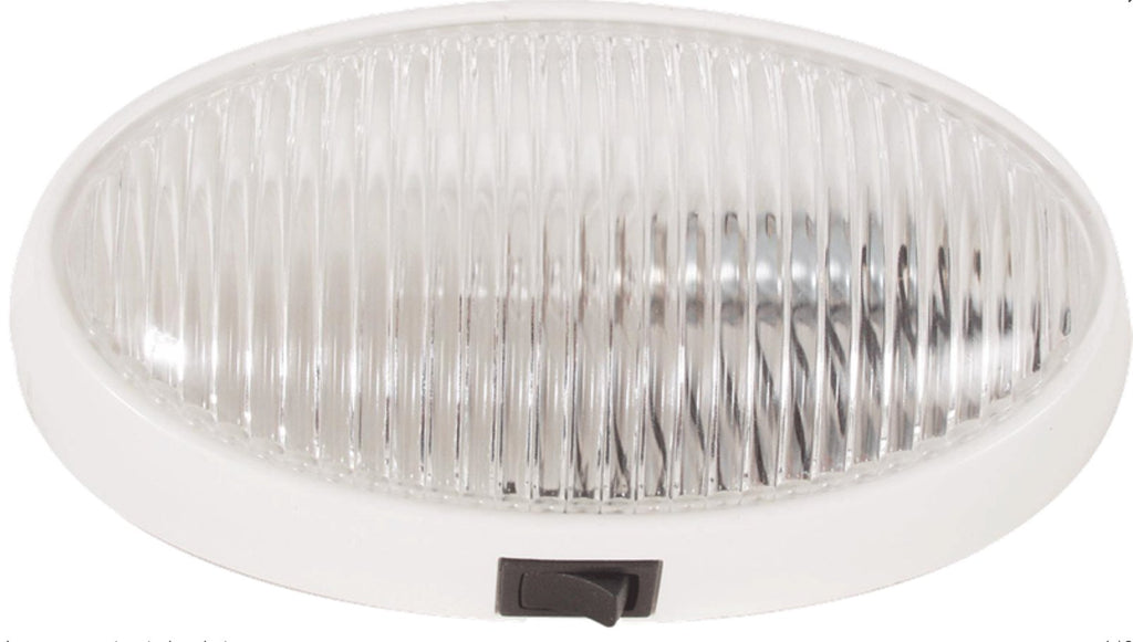 Optronics RVPL7CP Porch Light With Switch, White Housing, Clear - Young Farts RV Parts