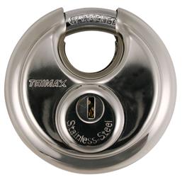 Padlock Trimax Locks TRP170 Key Type, 70 Millimeter Body Diameter/ Round, 10 Millimeter Diameter Shackle, General Purpose, Stainless Steel, Round - Young Farts RV Parts