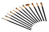 Paint Brush Performance Tool W228 8 Liner/ 3/8" Round/ 3/8" Filbert/ 1/2" Flat/ 3/8" Angle/ 3/8" Saw Tooth/ 4 Angle/ 1/4" Flat/ 6 Round/ 2 Fan/ 4 Liner/ 5/0 Liner, Nylon Bristle, Wood Handle - Young Farts RV Parts