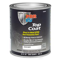 Paint Por 15 46804 For Coating Storage Tanks/ Machinery/ Structural Steel/ Steel Doors/ Fire Escapes/ Conveyors To Prevent Rust And Provide Permanent Protection, Gloss White, Can, 1 Quart - Young Farts RV Parts