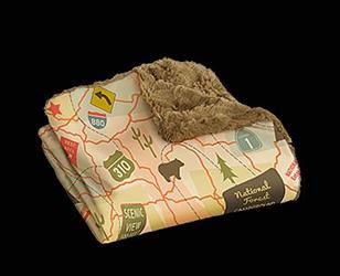 Picnic Blanket Camp Casual CC-005TM The Throw; 50" x 60"; Travel Map; Polyester; Machine Washable - Young Farts RV Parts