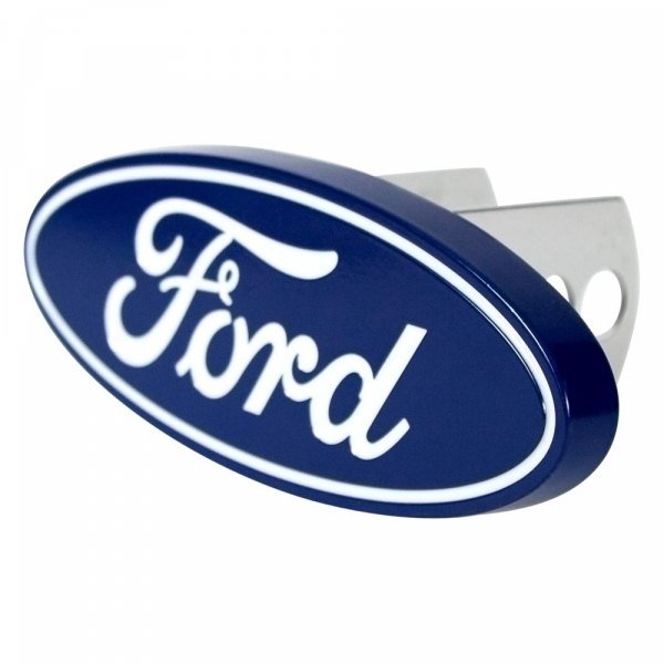Plasticolor 002236 - Blue Hitch Cover with Chrome Ford Logo for 2" Receivers - Young Farts RV Parts