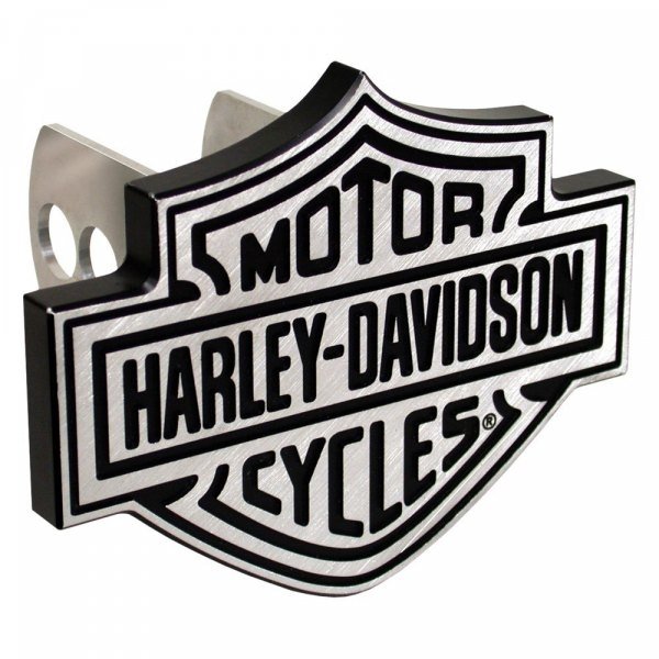 Plasticolor 002238 - Chrome Hitch Cover with Black Harley-Davidson Logo for 2" Receivers - Young Farts RV Parts
