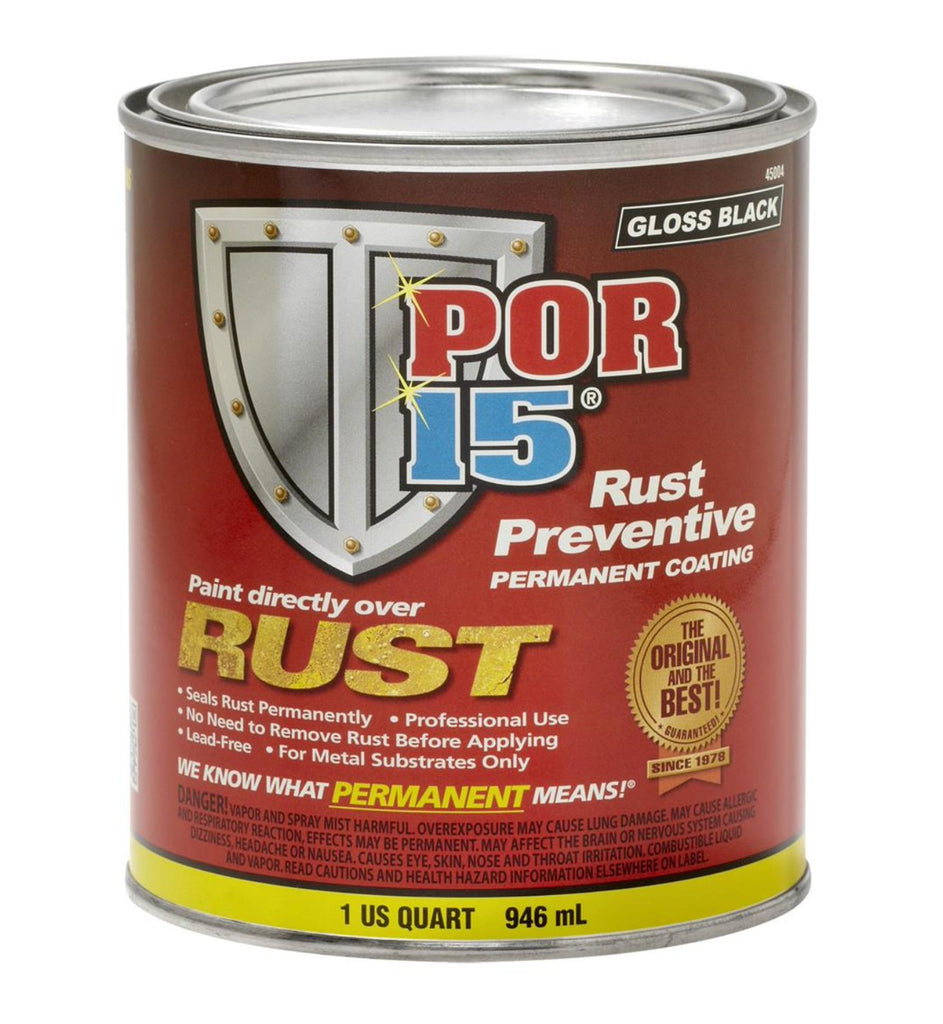 Por 15 45004 Rust Treatment, Gloss Black, 1 Qt. - Young Farts RV Parts