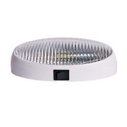 Porch Light Arcon 20679 LED Bulb, 12 Volt, Oval, 6.2" Length x 3.4" Width, Clear Lens, White Base, Single - Young Farts RV Parts