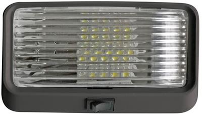 Porch Light Valterra DG52728VP Diamond Group, LED Bulb, 6" x 3-1/2" x 2", Clear Lens, Bright White Light, Snap In, ABS Plastic, 175 Lumens Brightness, Surface Mount - Young Farts RV Parts