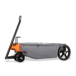 Portable Waste Holding Tank Camco 39005 Rhino ™ Tote Tanks, 28 Gallon, 2 Wheel Design, 14.5" Length x 24" Width x 44" Height, Blow - Molded Polyethylene, With 2 Steerable 6" No - Flat Front Wheels/ 2 Heavy Duty 12" No - Flat Back Wheels/ 24" Tow Bar/ Ladder Hoo - Young Farts RV Parts