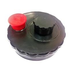 Portable Waste Holding Tank Cap Barker Mfg. 11057 3" Diameter Dump Cap With 3/4" Vent Cap And 3/4" Garden Hose Connection Cap, Fits Barker 5 Gallon Portable Waste Holding Tanks or Fits Tanks Manufacturer Prior To June 1991, Screw-On, Black - Young Farts RV Parts